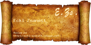 Eckl Zsanett névjegykártya